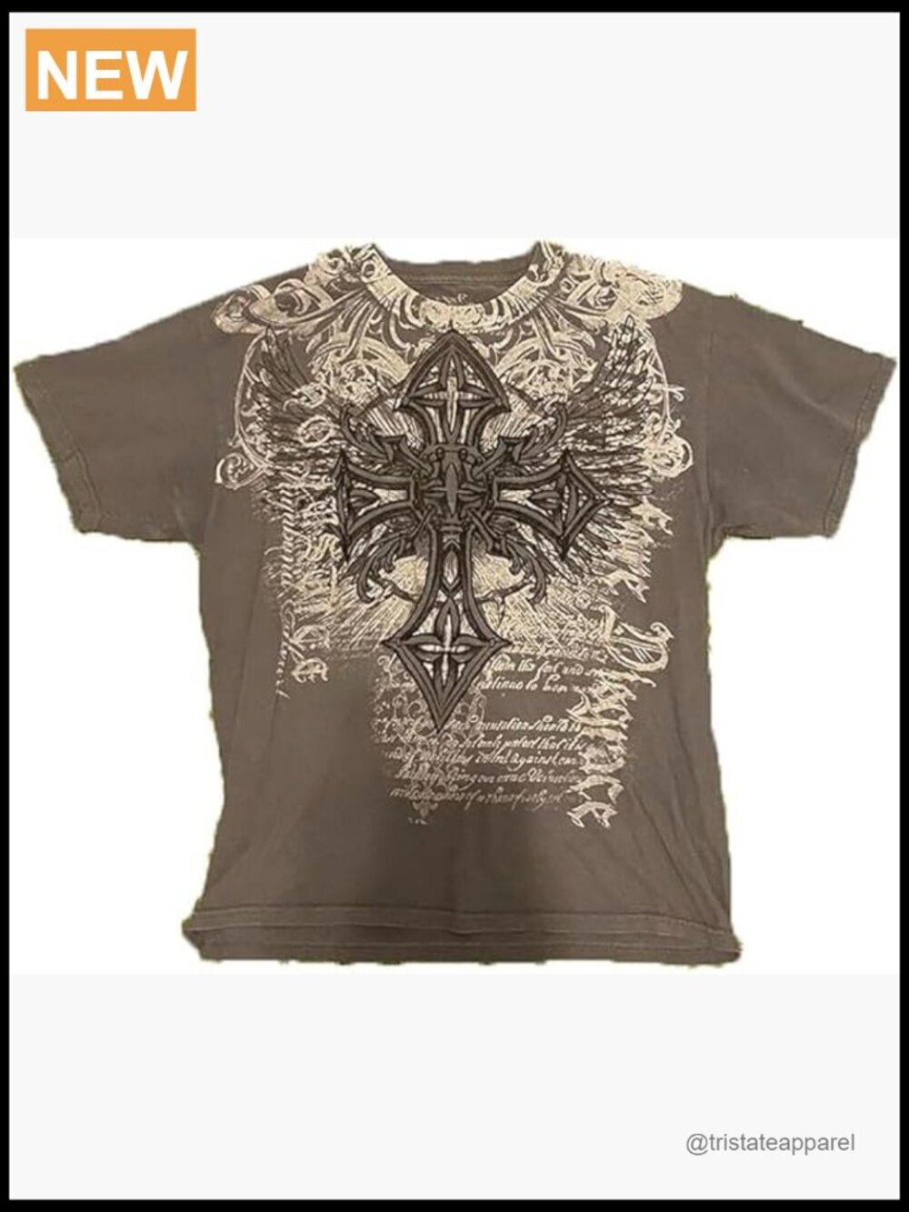Men's Gothic Cross Graphic Print T-Shirt Vintage Y2K Streetwear